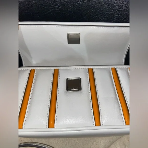 🔥rare🔥🎁Tory Burch Kira small bombe stripe flap shoulder bag - Picture 12 of 16